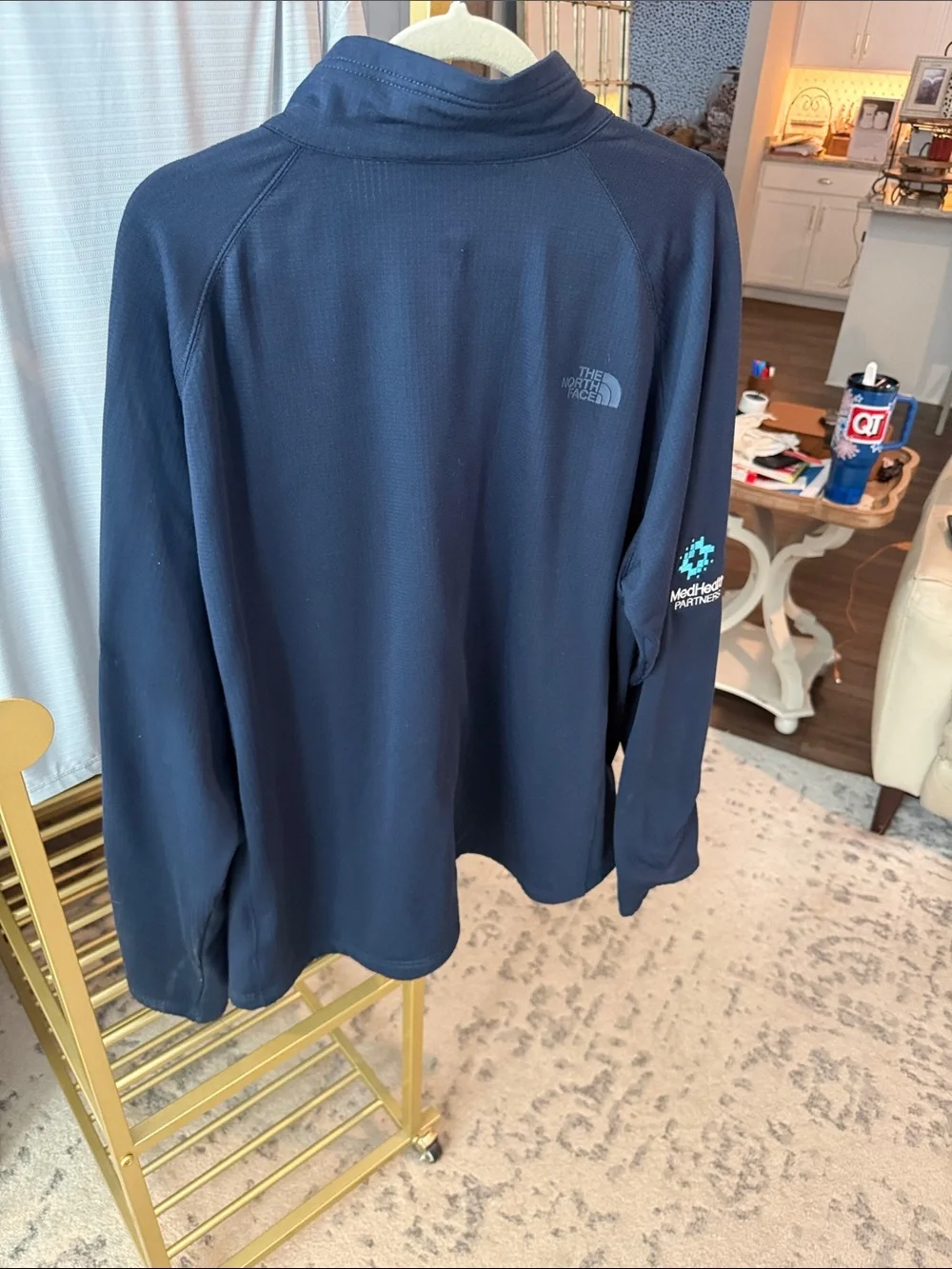 The North Face Navy Jacket with Teal Accent Logo